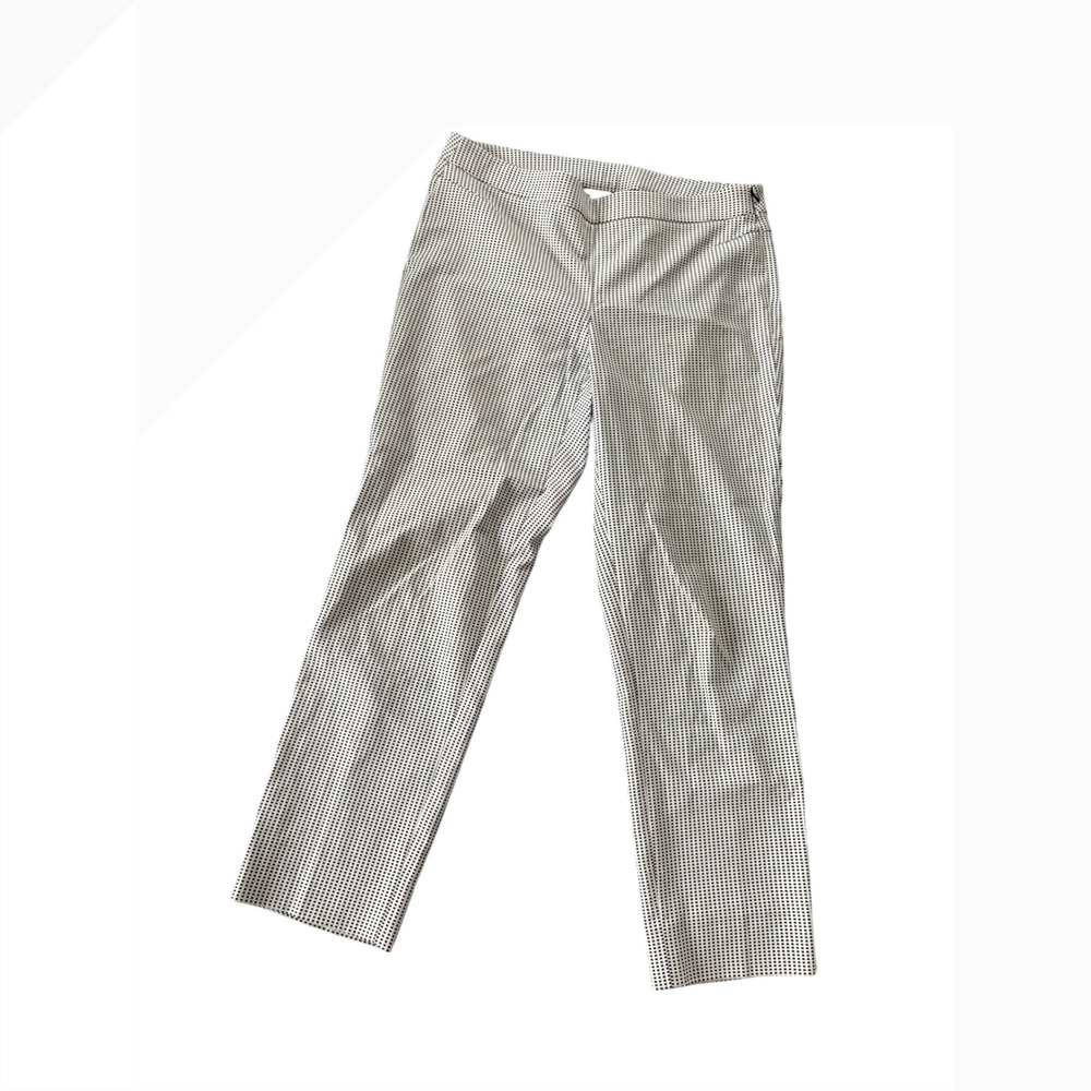 W by Worth Black White Gingham Check Cropped Trousers Pants Size 10